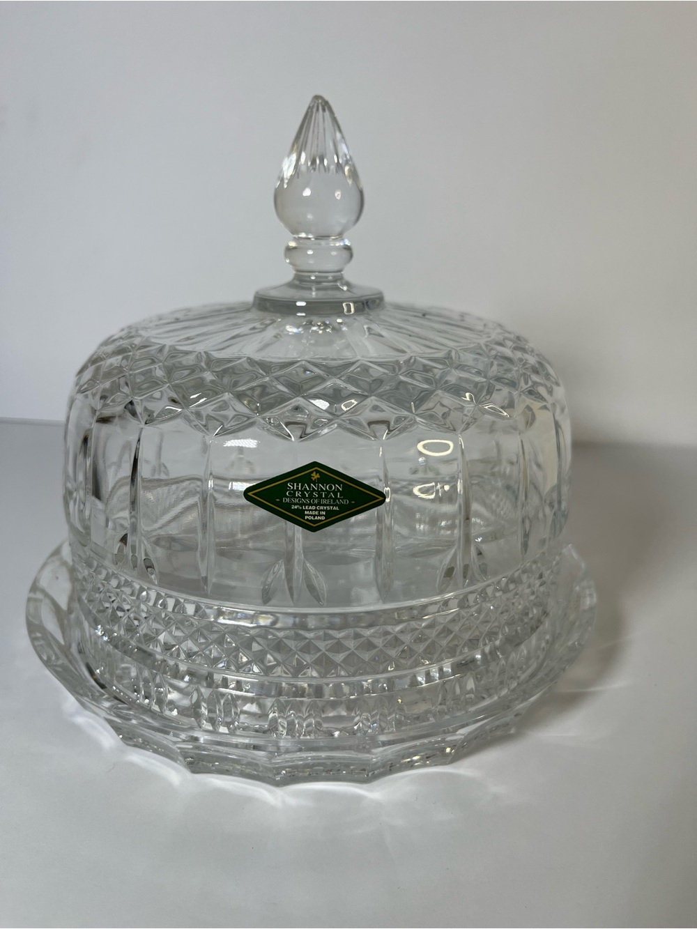 Shannon Crystal Clear Glass Cake Dome with Plate